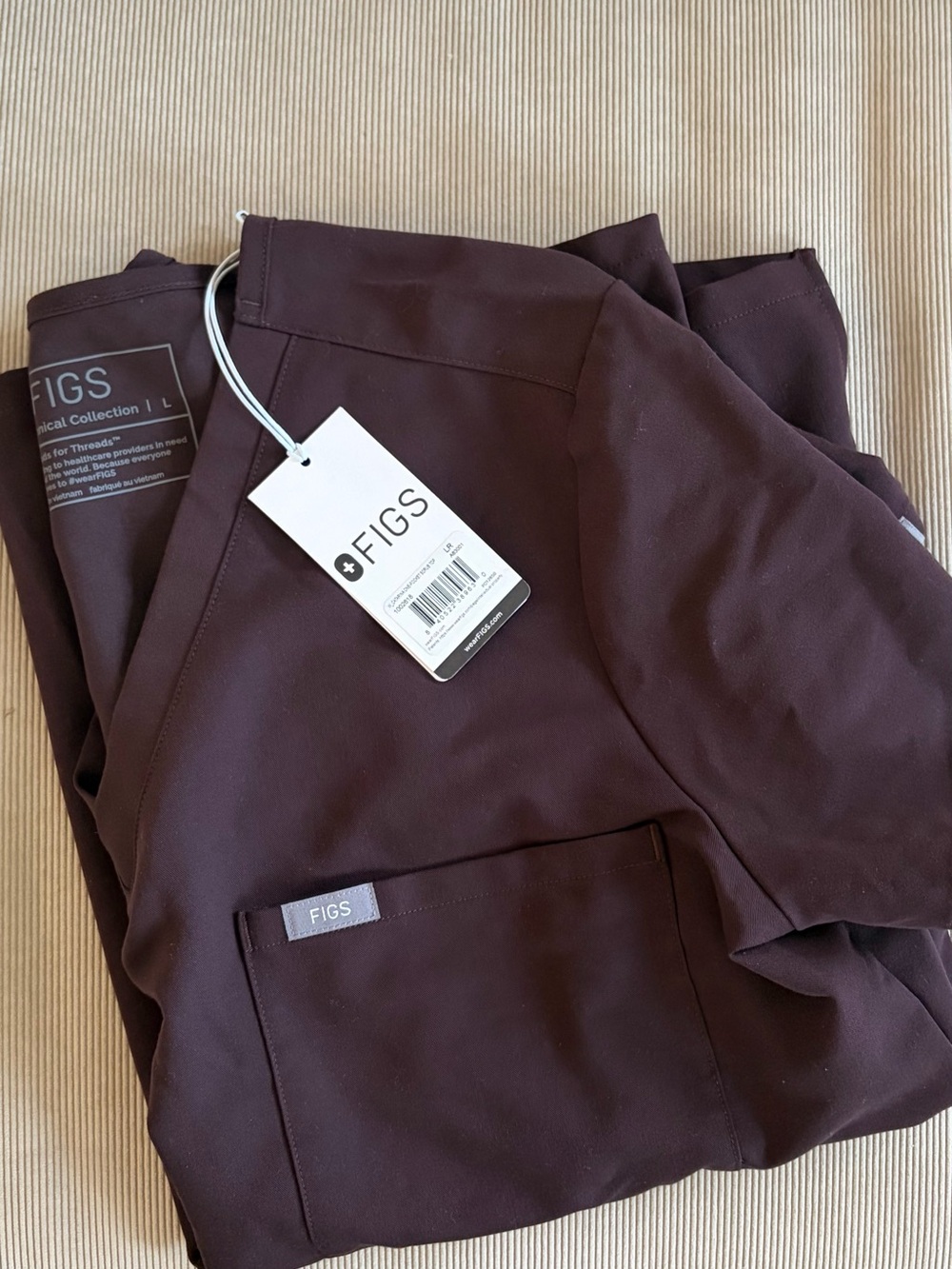 NWT L Figs espresso Catarina top